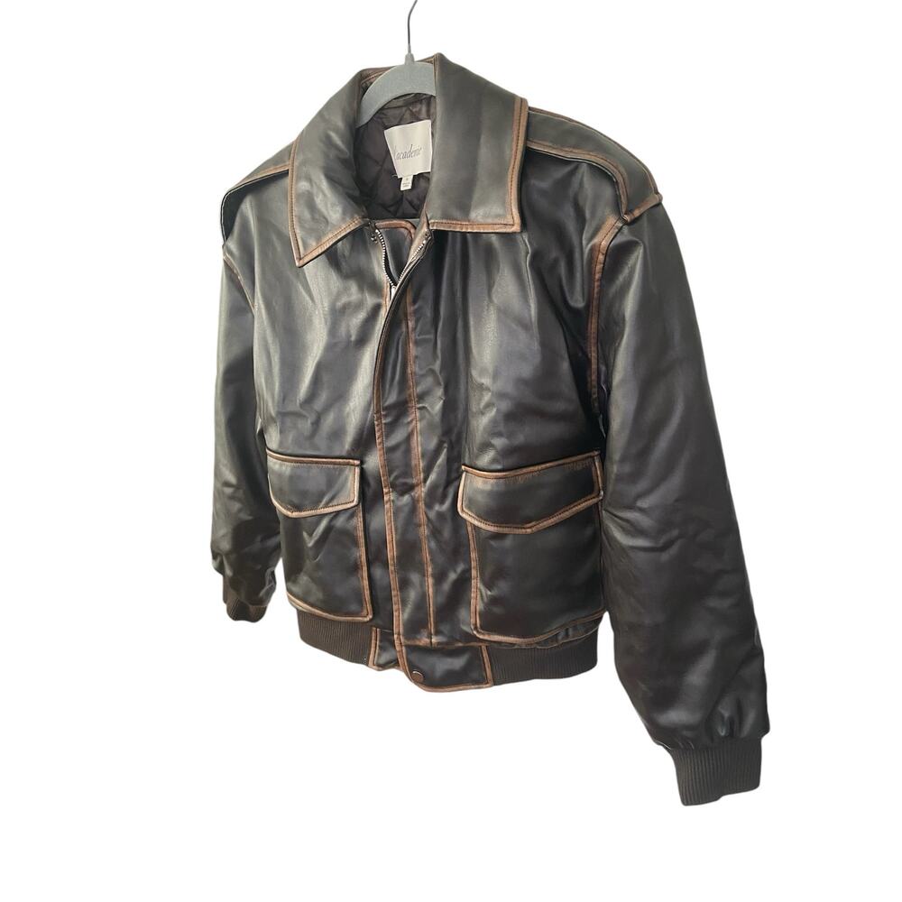 L'Academie Bo Jacket Puffer Aviator Varsity Bomber Oversized Boxy Grunge Biker S - Picture 4 of 8